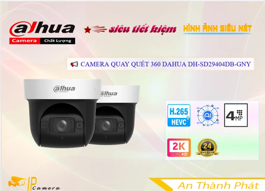 ✲  Camera Cấp Nguồ Qua Dây Mạng Chức năng chuyên dụng chế độ riêng tư khanh vùng khi xâm nhập DH-SD29404DB-GNY Dahua