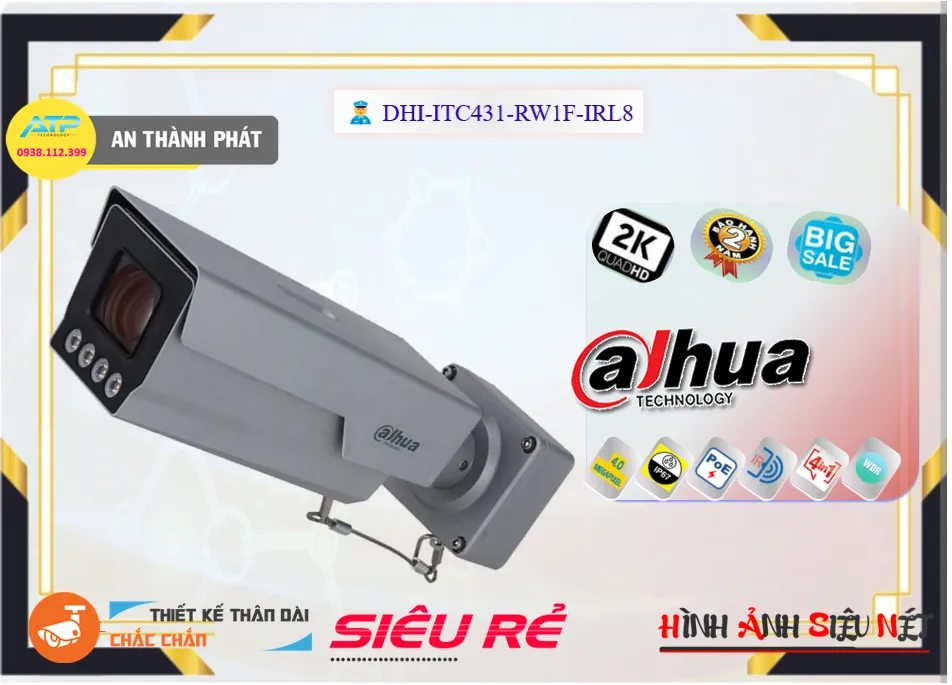 Camera Dahua DHI-ITC431-RW1F-IRL8,Giá DHI-ITC431-RW1F-IRL8,DHI-ITC431-RW1F-IRL8 Giá Khuyến Mãi,bán Camera An Ninh Dahua