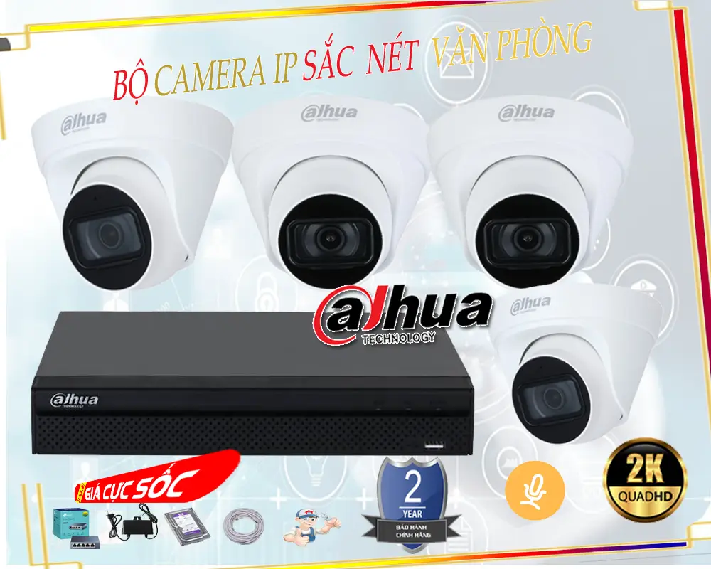  Camera Trọn Bộ Camera Ip Cho Văn Phòng Chất Lượng Ultra 2k giá rẻ chính hãng uy tín 