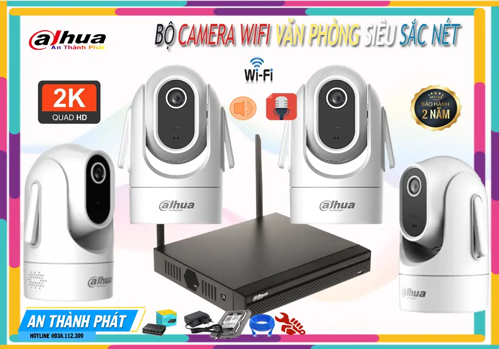  Chuyên lắp camera Trọn Bộ Camera Wifi Văn Phòng Siêu Nét Ultra 2K chính hãng 