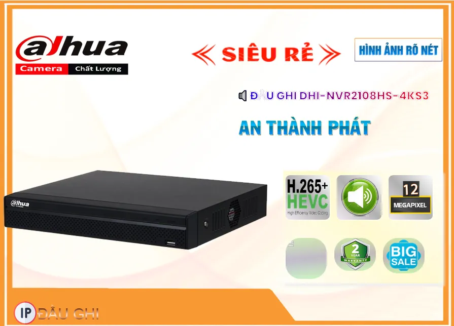 Đầu Ghi Dahua Thiết kế Đẹp DHI-NVR2108HS-4KS3