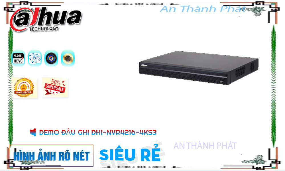 Đầu Ghi Camera Dahua DHI-NVR4216-4KS3 Tiết Kiệm