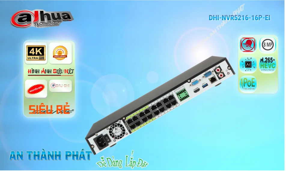 DHI-NVR5216-16P-EI Đầu ghi Camera Dahua Công Nghệ Mới