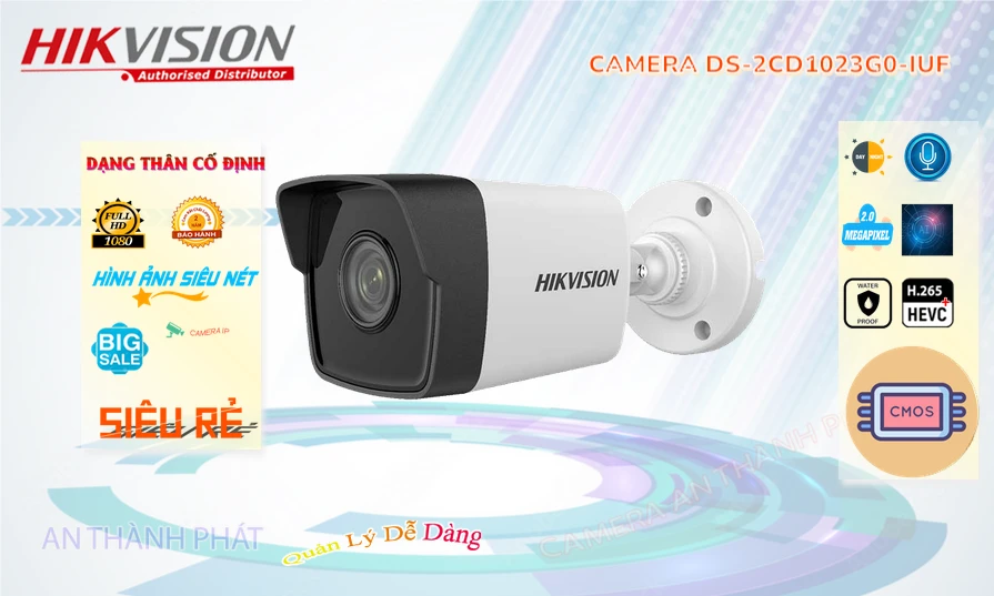 ✅ DS-2CD1023G0-IUF Camera Hikvision Giá rẻ