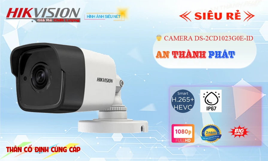 Camera IP 2.0  HIKVISION DS-2CD1023G0E-ID