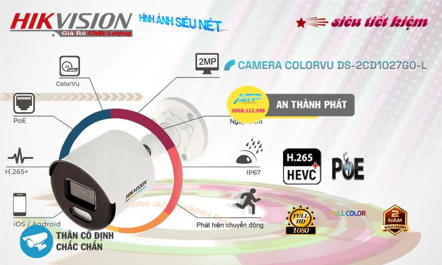 Camera Hikvision giá rẻ chất lượng cao DS-2CD1027G0-L