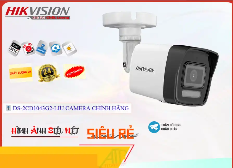 Hikvision DS-2CD1043G2-LIU Sắc Nét ❂