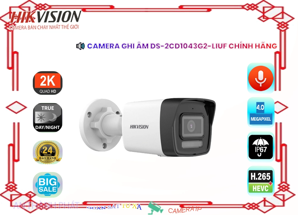 Camera Hikvision DS-2CD1043G2-LIUF Mẫu Đẹp