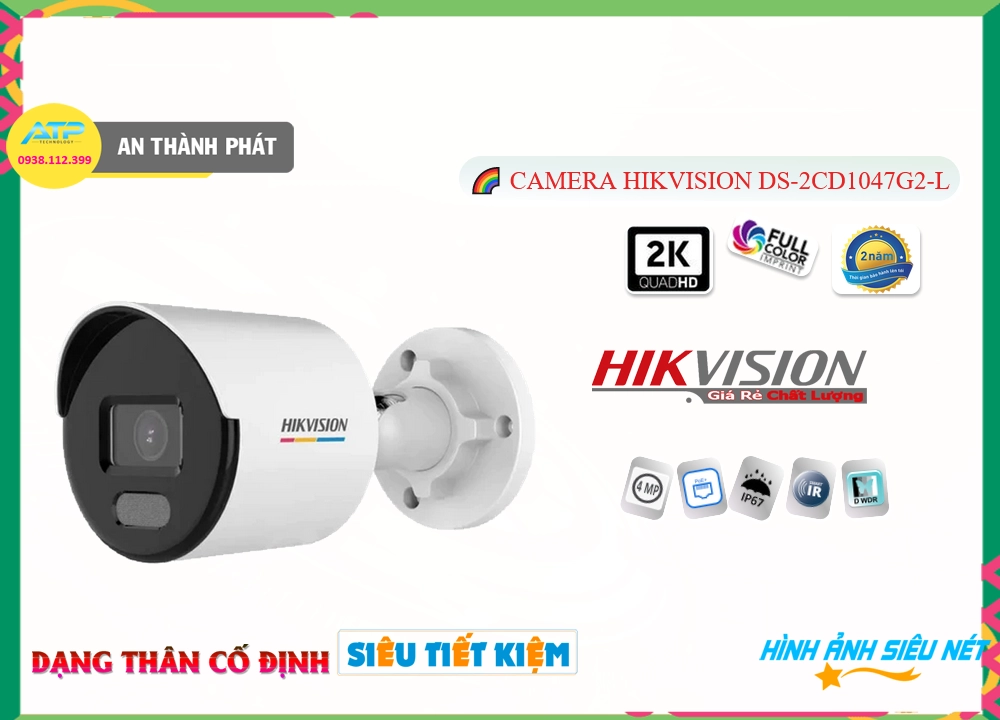 Camera Hikvision Thiết kế Đẹp Công Nghệ POE DS-2CD1047G2-L