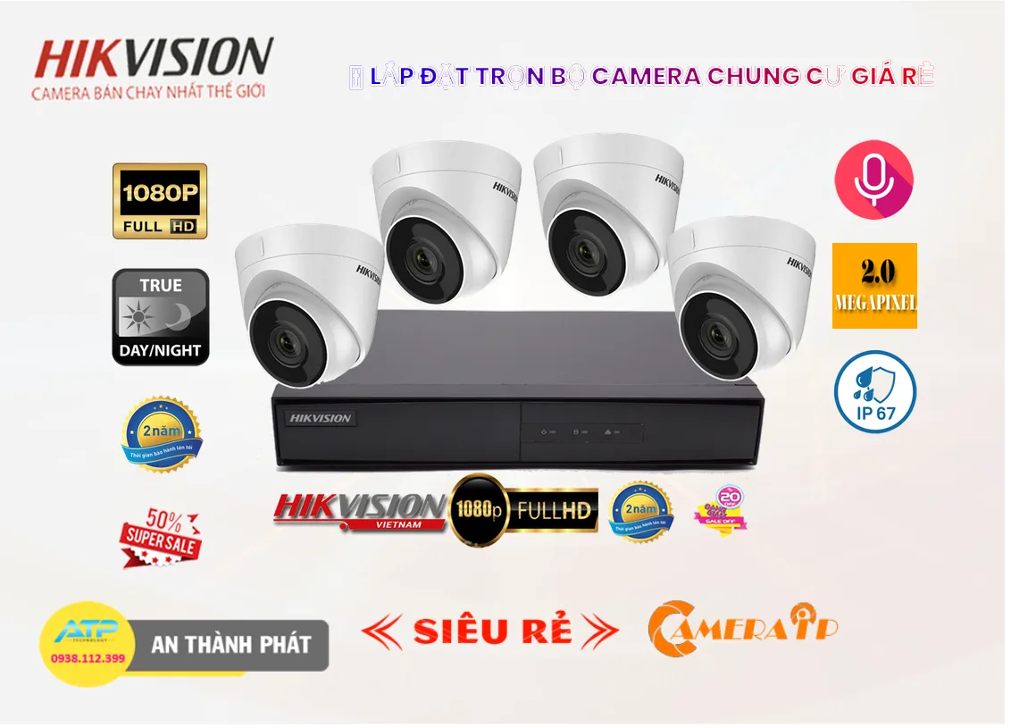  Dịch vụ lắp camera Lắp camera cửa hàng 4 kênh ip hikvision giá rẻ HCM 