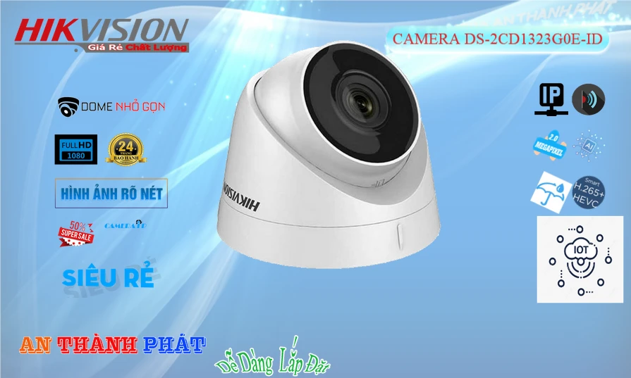 Camera IP Dome hồng ngoại 2.0 DS-2CD1323G0E-ID