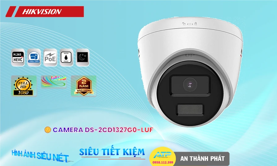 Camera IP Dome 2.0 HIKVISION DS-2CD1327G0-LUF