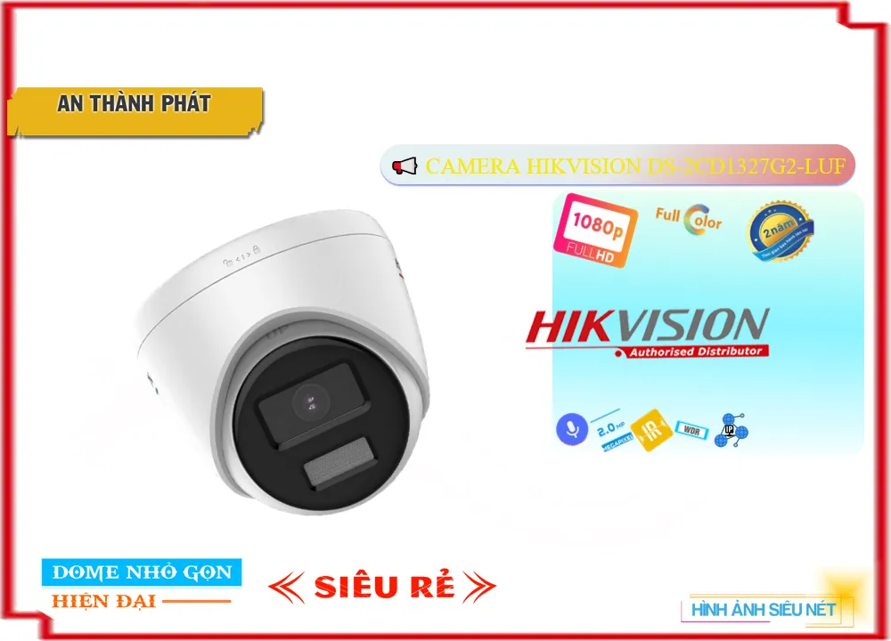 Camera Hikvision DS-2CD1327G2-LUF,DS-2CD1327G2-LUF Giá Khuyến Mãi, Công Nghệ IP DS-2CD1327G2-LUF Giá