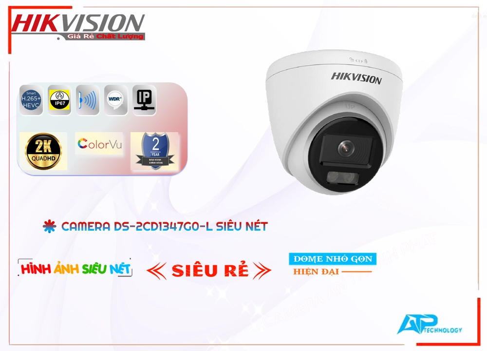 Camera IP Hikvision DS-2CD1347G0-L Mẫu Đẹp ✲