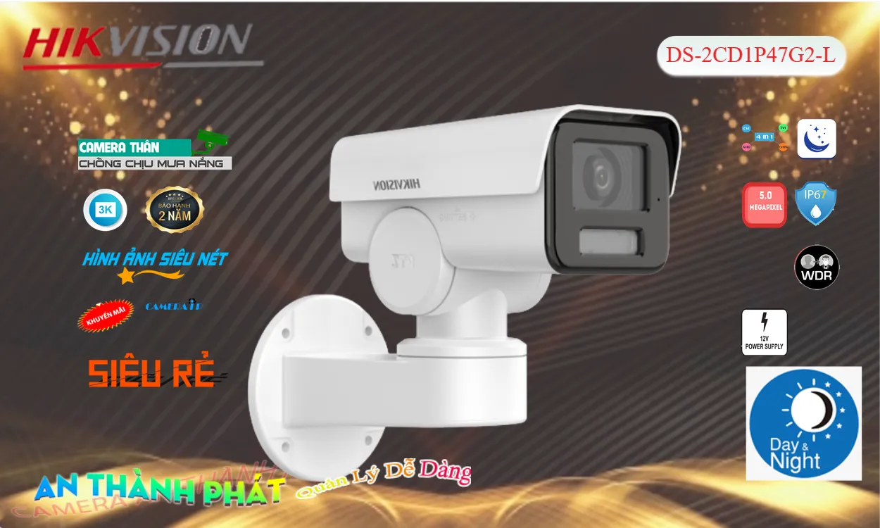 Camera Giá Rẻ Hikvision DS-2CD1P47G2-L Giá rẻ