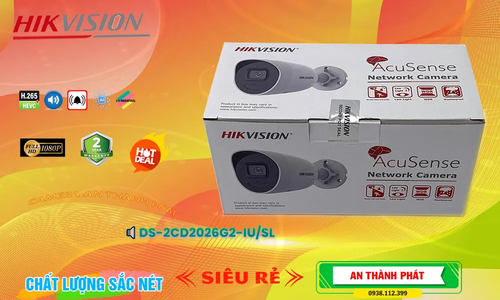 Hikvision DS-2CD2026G2-IU/SL Sắc Nét