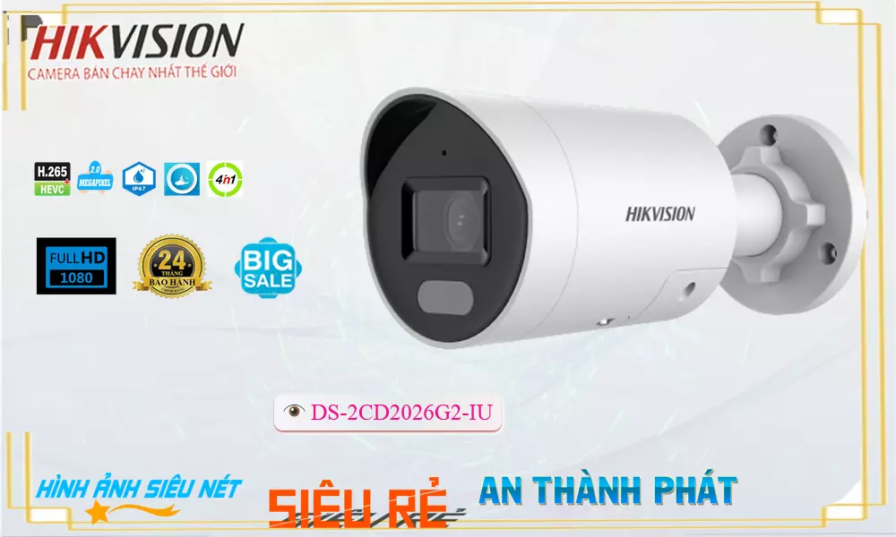 Camera Hikvision DS-2CD2026G2-IU