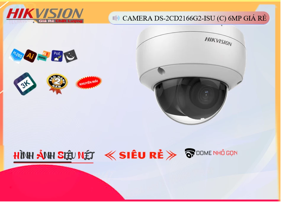 DS-2CD2166G2-ISU(C) Hikvision Với giá cạnh tranh