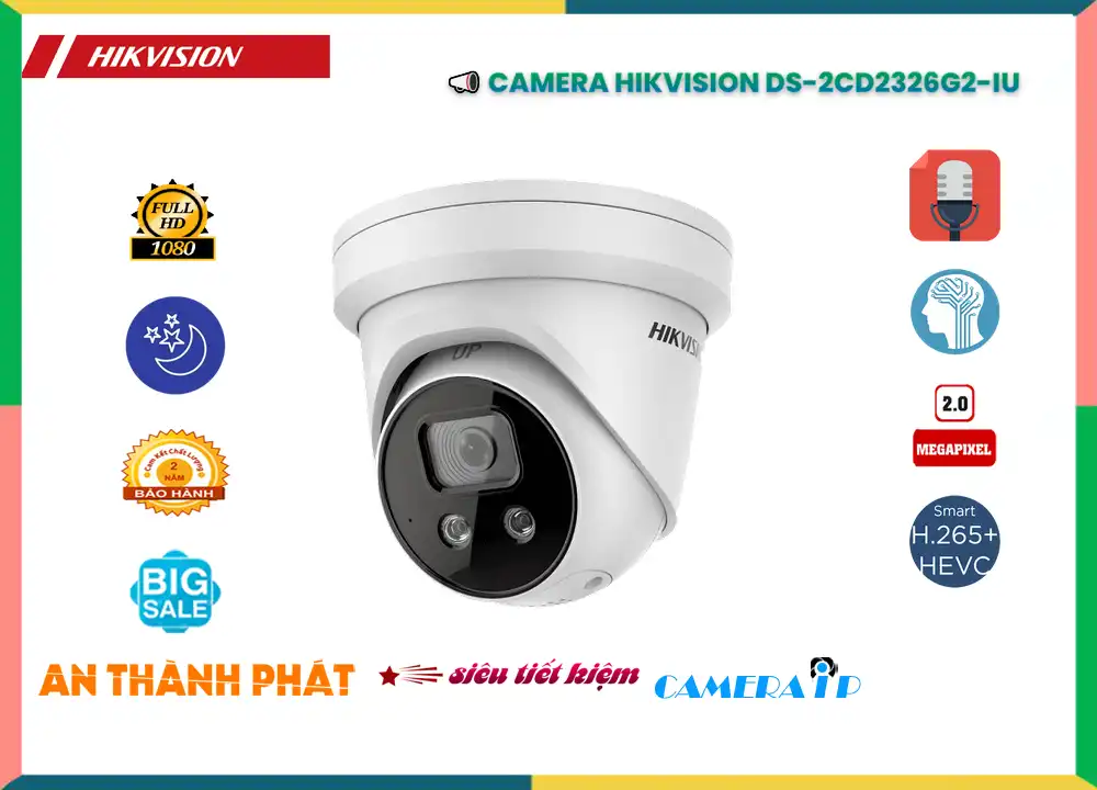 DS-2CD2326G2-IU sắc nét Hikvision DS-2CD2326G2-IU sắc nét Hikvision