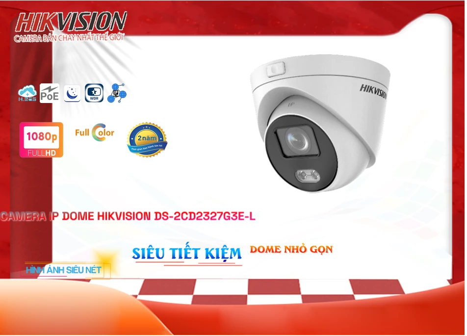Camera IP Full Color Hikvision DS-2CD2327G3E-L,DS-2CD2327G3E-L Giá rẻ,DS 2CD2327G3E L,Chất Lượng Hikvision