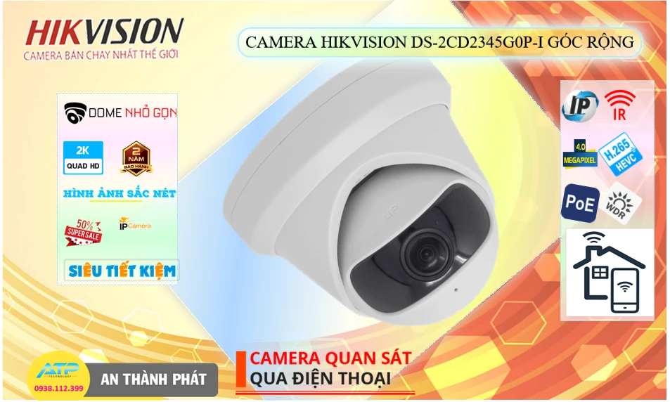 Camera DS-2CD2345G0P-I Hikvision
