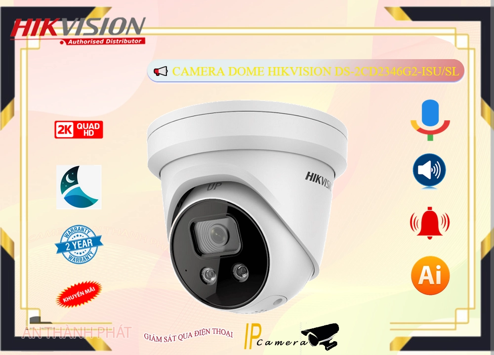 Camera Hikvision Thiết kế Đẹp Công Nghệ POE DS-2CD2346G2-ISU/SL