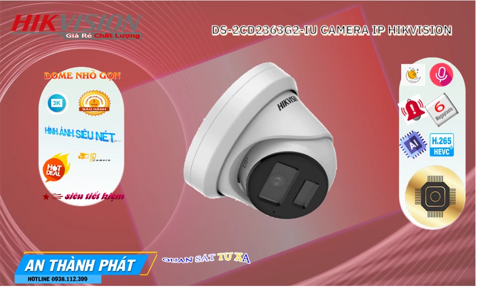 ❂  Camera An Ninh Hikvision DS-2CD2363G2-IU Giá rẻ