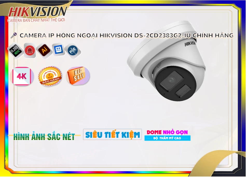 Camera Hikvision DS-2CD2383G2-IU,DS-2CD2383G2-IU Giá Khuyến Mãi, Công Nghệ POE DS-2CD2383G2-IU Giá rẻ,DS-2CD2383G2-IU