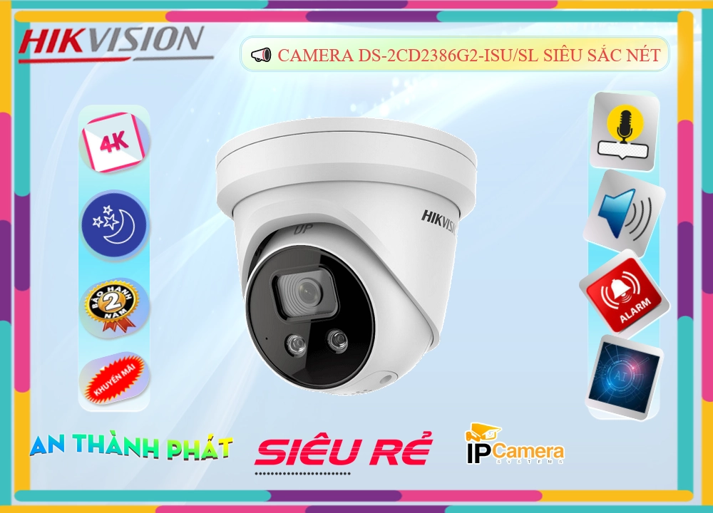 Camera DS-2CD2386G2-ISU/SL Hikvision Thiết kế Đẹp ✨