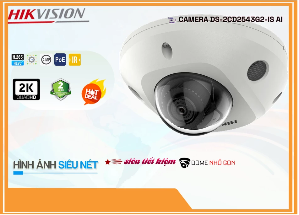 DS 2CD2543G2 IS,Camera IP Hikvision DS-2CD2543G2-IS,DS-2CD2543G2-IS Giá rẻ, Cấp Nguồ Qua Dây Mạng DS-2CD2543G2-IS Công