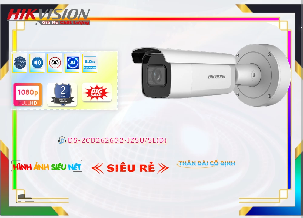 DS-2CD2626G2-IZSU/SL(D) sắc nét Hikvision