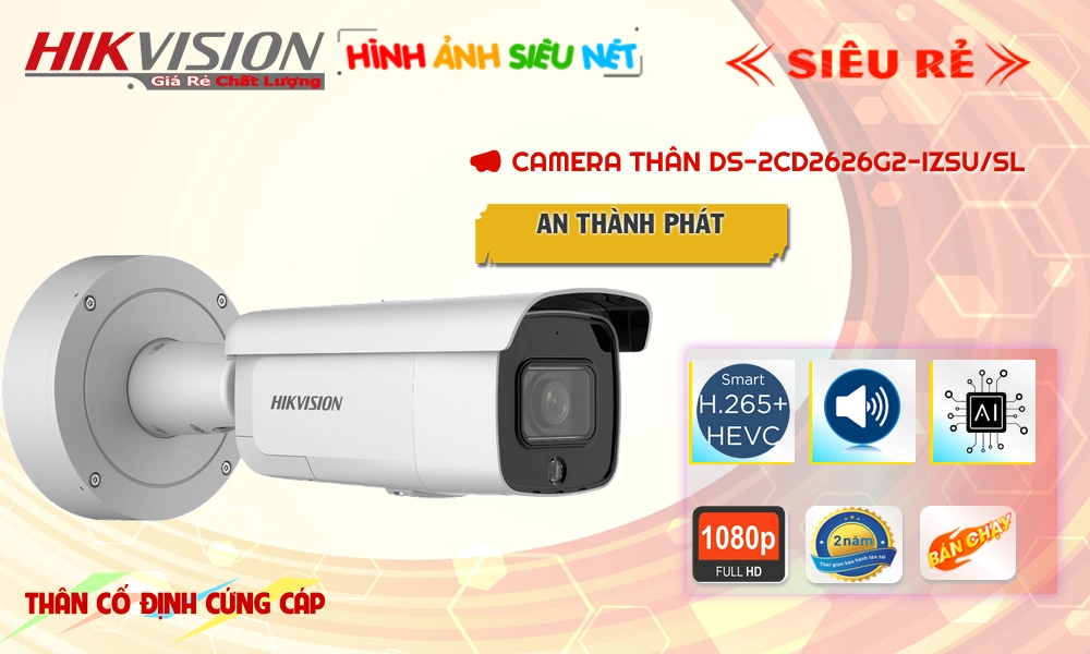 Camera IP POE Hikvision DS-2CD2626G2-IZSU/SL Mẫu Đẹp