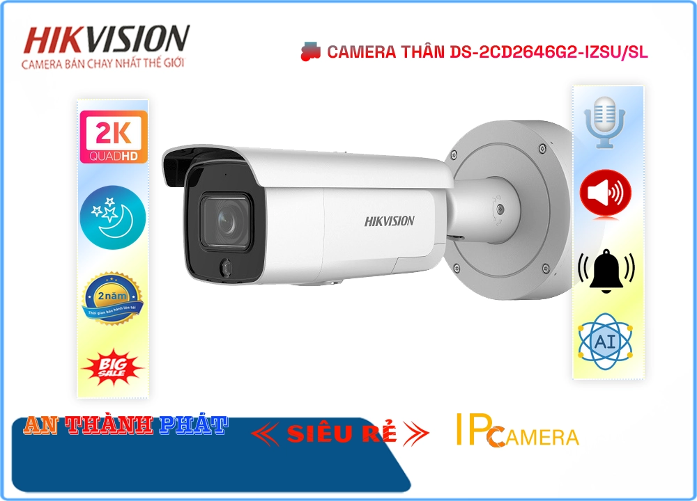 Camera Cấp Nguồ Qua Dây Mạng DS-2CD2646G2-IZSU/SL Đang giảm giá