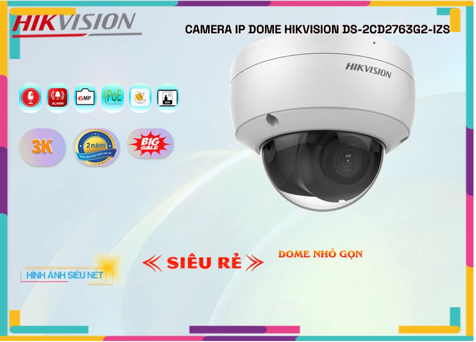 ✓ DS-2CD2763G2-IZS Camera Chính Hãng Hikvision