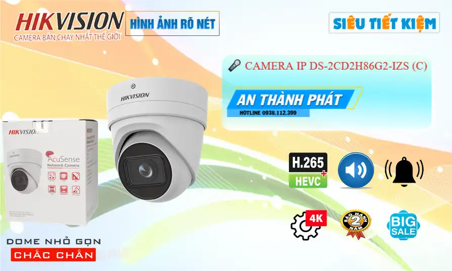 Camera An Ninh Hikvision DS-2CD2H86G2-IZS(C) Giá rẻ 🌟👌