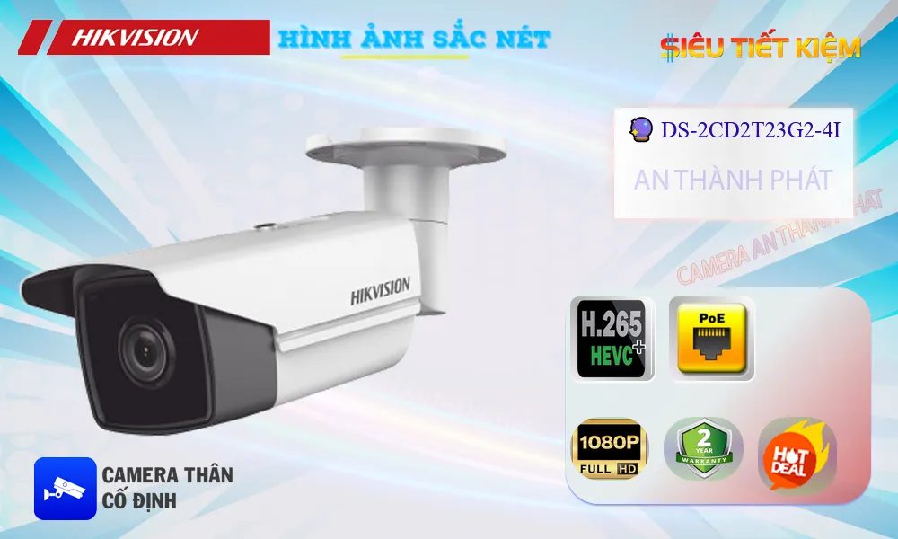 Camera Hikvision DS-2CD2T23G2-4I Tiết Kiệm