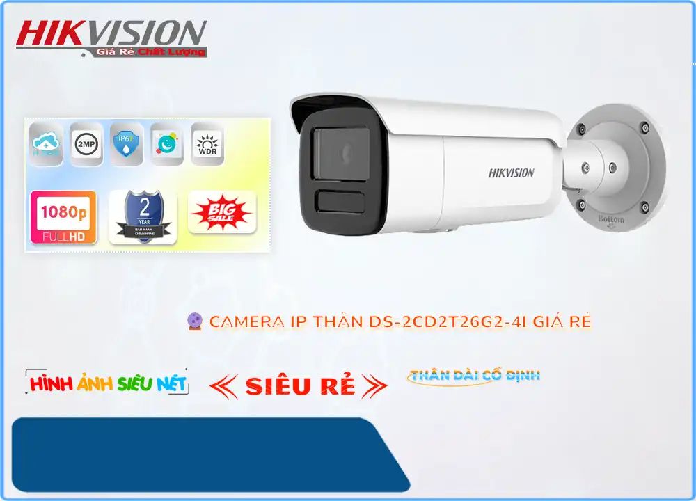 Hikvision DS-2CD2T26G2-4I Sắc Nét