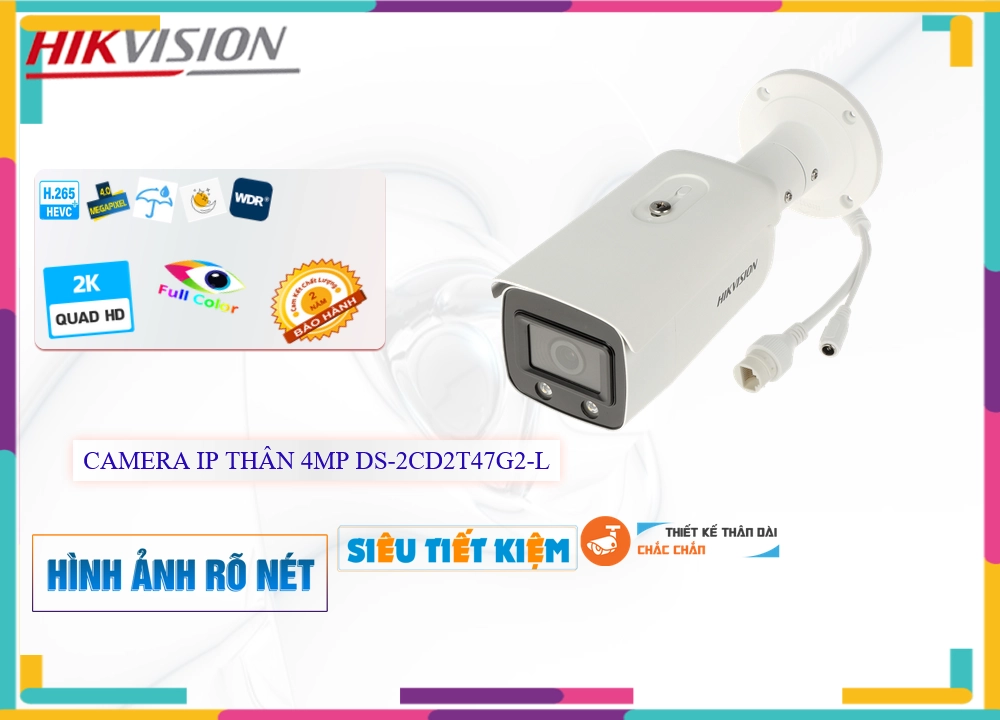 Camera Hikvision DS-2CD2T47G2-L Tiết Kiệm ✲
