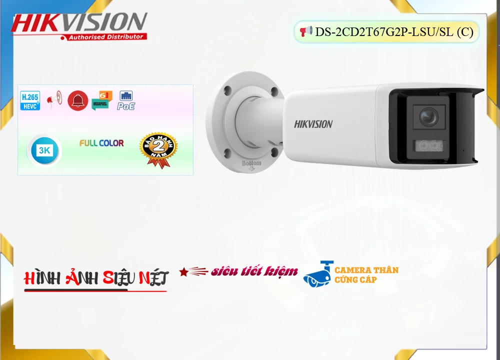 Camera DS-2CD2T67G2P-LSU/SL(C) Hikvision ✔️