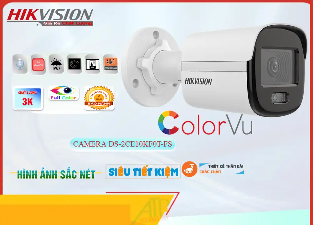 Camera Giá Rẻ Hikvision DS-2CE10KF0T-FS Chức Năng Cao Cấp