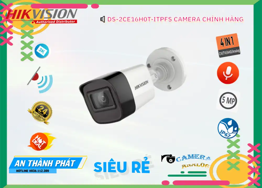 DS-2CE16H0T-ITPFS Camera Hikvision 5MP,Giá DS-2CE16H0T-ITPFS,DS-2CE16H0T-ITPFS Giá Khuyến Mãi,bán Camera