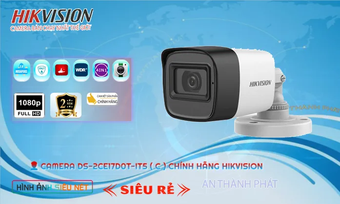 Camera Hikvision DS-2CE17D0T-IT5 (C) Chính Hãng Gía Rẻ