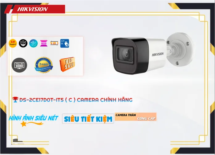DS-2CE17D0T-IT5 (C) Camera Hikvision Thiết kế Đẹp