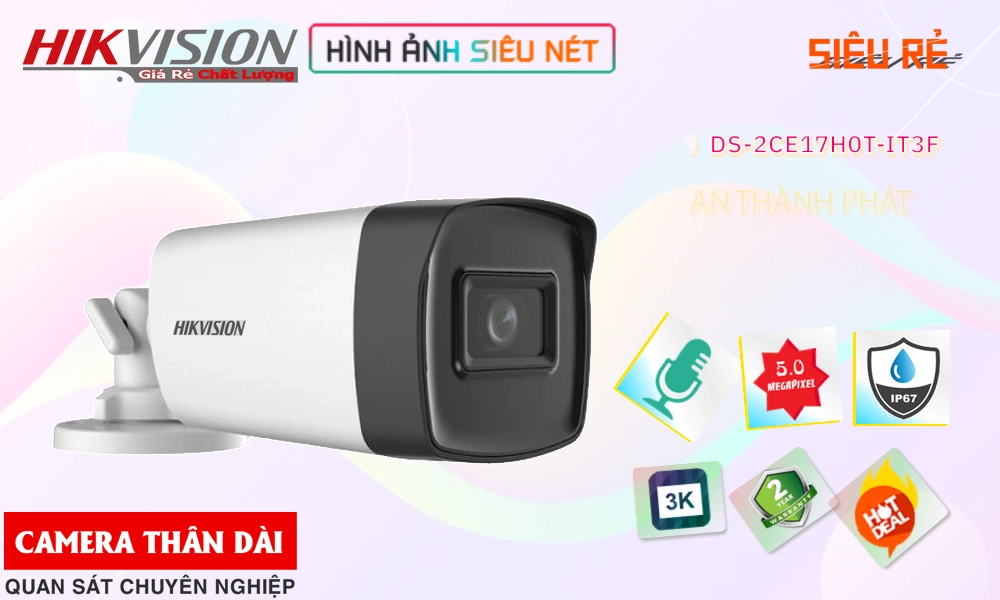 Camera Giá Rẻ Hikvision DS-2CE17H0T-IT3F HD Anlog Đang giảm giá