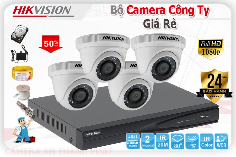Bộ camera hikvision dùng cho công ty full hd 1080P