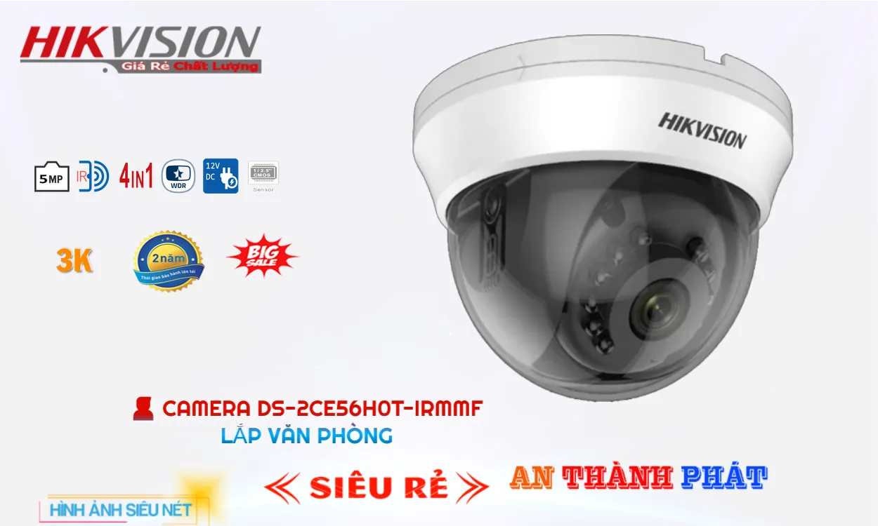 Camera Giá Rẻ Hikvision DS-2CE56H0T-IRMMF Chức Năng Cao Cấp