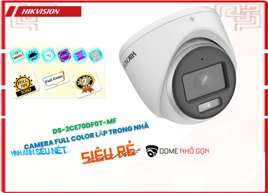 DS-2CE70DF0T-MF Camera Full Color Hikvision,DS-2CE70DF0T-MF Giá Khuyến Mãi, HD Anlog DS-2CE70DF0T-MF Giá
