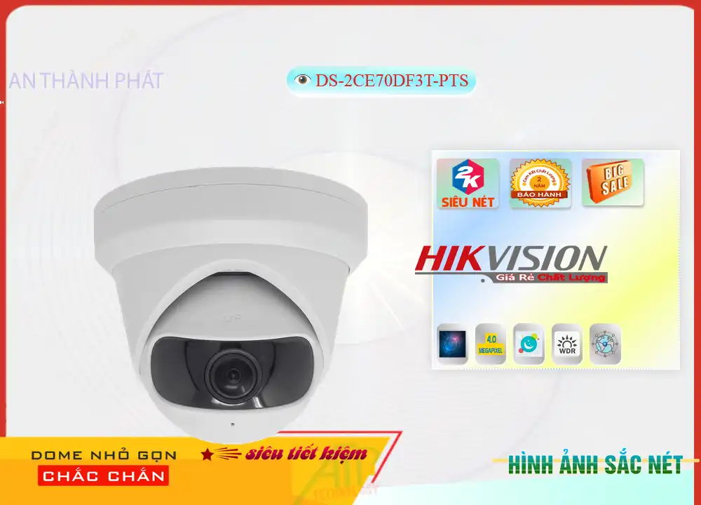 DS-2CE70DF3T-PTS Camera Hikvision Thiết kế Đẹp,DS-2CE70DF3T-PTS Giá Khuyến Mãi, Công Nghệ IP DS-2CE70DF3T-PTS Giá
