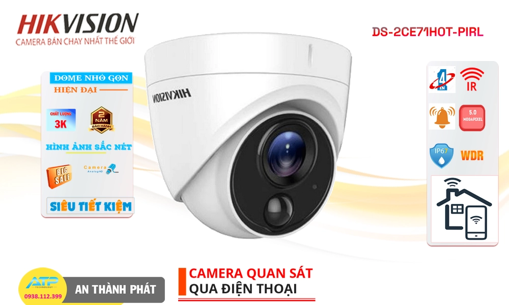 ✲  Camera Hikvision Giá rẻ DS-2CE71H0T-PIRL
