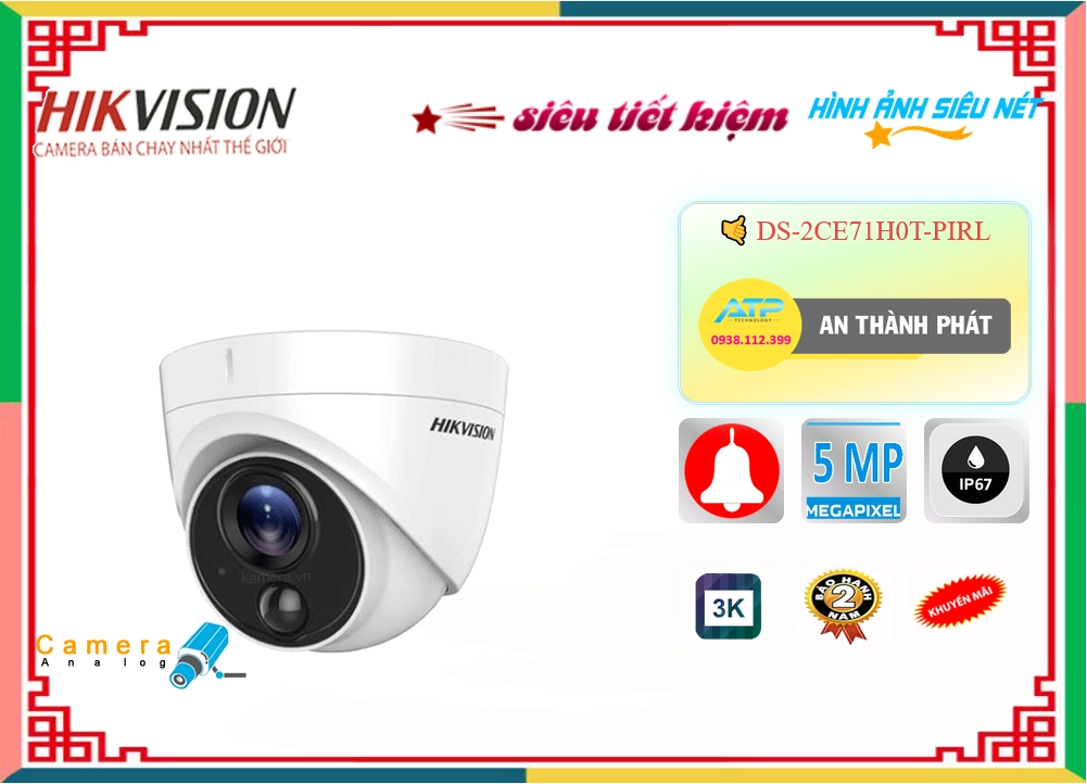 ✲  Camera Hikvision Giá rẻ DS-2CE71H0T-PIRL